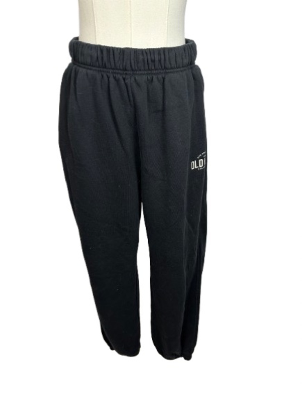 Old Navy Women’s Black Fleece Sweatpants with Logo Size M